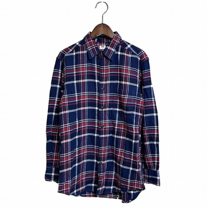 楽天市場】【中古】ユニクロ UNIQLO シャツ ネルシャツ ステンカラー 