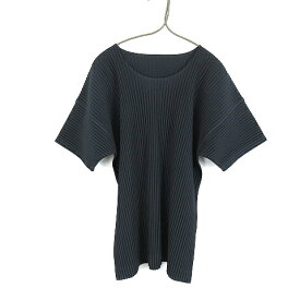 【中古】イッセイミヤケ ISSEY MIYAKE HOMME PLISSE HP55JK020 オムプリッセ プリーツ カットソー Tシャツ 半袖 紺 ネイビー 2 メンズ 【ベクトル 古着】 240131