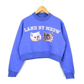 【中古】ミルク MILK LAND BY MEOW SWEATS 猫 キャット プリント 刺繍 スウェット トレーナー60234205 紫 パープル レディース 【ベクトル 古着】 240412