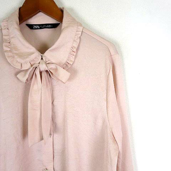 楽天市場】【中古】ザラ ZARA ブラウス シャツ フリル ボウタイ リボン  