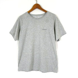 【中古】モンベル Montbell Tシャツ 半袖 WIC.T ワンポイント ロゴ Women's 1114111 XL グレー 大きいサイズ レディース 【ベクトル 古着】 240416