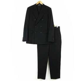 【中古】未使用品 コムデギャルソンオムプリュス COMME des GARCONS HOMME PLUS AD2022 スーツ 上下 セットアップ ダブル ジャケット ブレザー スラックス パンツ ウールギャバ M 黒 ブラック 美品 希少 PZ-J006 PZ-P004 メンズ