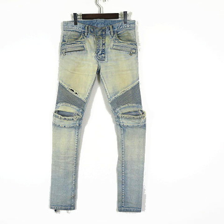 楽天市場】【中古】バルマン BALMAIN デニムパンツ バイカーデニム 