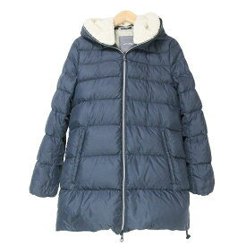 【中古】デュベティカ DUVETICA ダウンコート ジップアップ フーディー キッズ 子供服 12 152cm 紺 IBO49 X キッズ 【ベクトル 古着】 240306