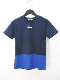 【中古】エムエスジーエム MSGM 半袖 Tシャツ 8anni 紺系 ネイビー バイカラー プリント キッズ 子供服 【ベクトル 古着】 240518