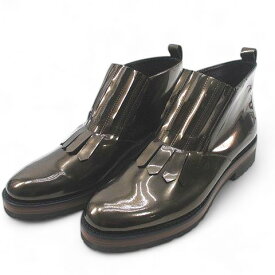 【中古】Luca Grossi ルカ グロッシ ショートブーツ タッセル 37 ブロンズ レザー イタリア製 レディース 【ベクトル 古着】 250826
