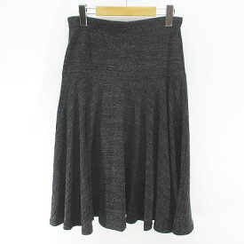 【中古】未使用品 クレオサン CLEO SUN 膝丈 ニットスカート フレアスカート スカート LL 灰系 ダークグレー 無地 タグ付 レディース 【ベクトル 古着】 251111