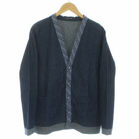 【中古】フランクリーダー FRANK LEDER 8OZ WASHED DENIM CARDIGAN カーディガン 刺繍 長袖 S インディゴ /TK メンズ 【ベクトル 古着】 221104