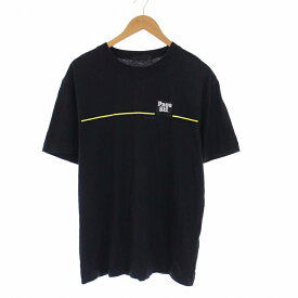 【中古】アレキサンダーワン ALEXANDER WANG Tシャツ カットソー 半袖 ロゴ プリント 刺繍 S 黒 ブラック /KH メンズ 【ベクトル 古着】 230623