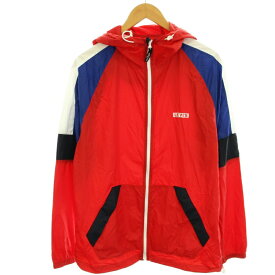 【中古】リーバイス Levi's COLORBLOCKED WINDRUNNER ナイロンジャケット ウインドブレーカー ジップアップ 薄手 S 赤 レッド 白 ホワイト 青 ブルー PC9-79577-0000 /HN24 ■GY09 メンズ 【ベクトル 古着】 230722