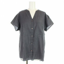 【中古】セオリー theory SKIPPER SHIRT スキッパーシャツ ブラウス 半袖 S グレー 9108038 /KU ■GY21 レディース 【ベクトル 古着】 230914