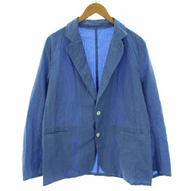 【中古】キャプテン サンシャイン KAPTAIN SUNSHINE Take Easy Jacket テイクイージージャケット テーラードジャケット シングル ストライプ KS23SJK18 シルク混 スプリング 36 S 青 ブルー /DK メンズ 【ベクトル 古着】 231006