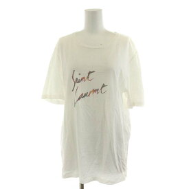 【中古】サンローラン パリ SAINT LAURENT PARIS 18SS Tシャツ カットソー 半袖 ロゴプリント 白 ホワイト 553378 /AN26 レディース 【ベクトル 古着】 231017