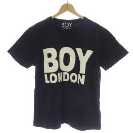 【中古】ボーイロンドン BOY LONDON Tシャツ カットソー 半袖 ロゴプリント S 黒 ブラック /AT25 メンズ 【ベクトル 古着】 240113