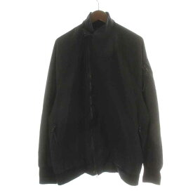 【中古】ユリウス JULIUS 18SS ウィンドネックブルゾン WIND NECK MA-1 ジャケット スタンドカラー ジップアップ 3 L 黒 ブラック 617BLM2 /NW1 メンズ 【ベクトル 古着】 231202