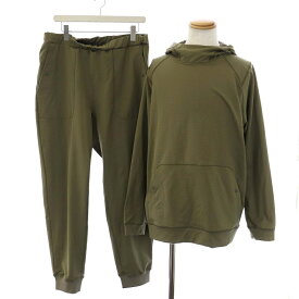 【中古】スノーピーク snow peak 23SS Air Dry Sweat Parka Air Dry Sweat Pants セットアップ 上下 ジャージ パーカー プルオーバー イージーパンツ L カーキ SW-23SU007 PA-23SU014 /TK メンズ 【ベクトル 古着】 231221