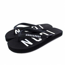 【中古】未使用品 ディースクエアード DSQUARED2 LOGO FLIP FLOPS ビーチサンダル フラット 36 23cm 黒 ブラック /KH ■GY29 レディース 【ベクトル 古着】 240119