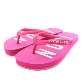 【中古】未使用品 ディースクエアード DSQUARED2 ビーアイコンフリップフロップス BE ICON FLIP FLOPS ビーチサンダル トングサンダル ロゴプリント ラバー タグ付き 35 21.5cm ピンク /YT ■GY29 レディース 【ベクトル 古着】 240118