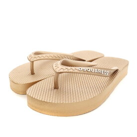 【中古】未使用品 ディースクエアード DSQUARED2 ビーアイコンフリップフロップス BE ICON FLIP FLOPS ビーチサンダル トングサンダル ロゴプリント ラバー タグ付き 36 22.5cm ブロンズ /YT ■GY29 レディース 【ベクトル 古着】 240118