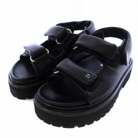 【中古】未使用品 ディースクエアード DSQUARED2 Flat Sandals サンダル 厚底 レザー 35 22cm 黒 ブラック /BM ■GY29 レディース 【ベクトル 古着】 240118