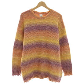 【中古】ジョイントワークス JOINT WORKS 22AW GRADATION DAMAGE KNIT グラデーションダメージ ニット セーター 長袖 クルーネック ウール混 M オレンジ 22080721357830 /BB メンズ 【ベクトル 古着】 240117