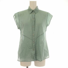 【中古】ジルサンダー JIL SANDER シャツ ブラウス 半袖 コットン 34 XS グリーン 緑 /☆G レディース 【ベクトル 古着】 240220