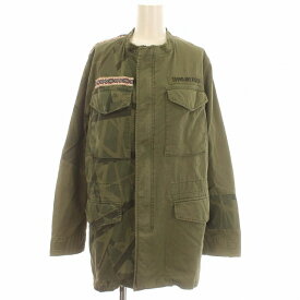 【中古】ヒステリックグラマー HYSTERIC GLAMOUR リメイクジャケット 会員限定モデル ミリタリー ジャケット ノーカラー S カーキ /☆G レディース 【ベクトル 古着】 240209