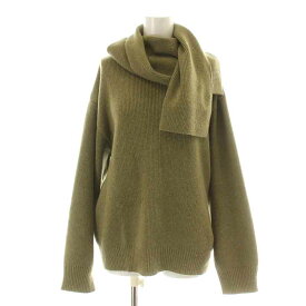 【中古】未使用品 イロット IIROT スカーフネックニット Scarf Neck knit セーター 長袖 クルーネック マフラー F オリーブ 016-021-KT14 /NW42 レディース 【ベクトル 古着】 240210