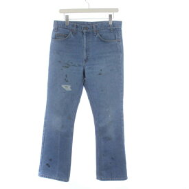 【中古】リーバイス Levi's 505 デニムパンツ ジーンズ ブーツカット ダメージ加工 USED加工 オレンジタブ 青 ブルー /KH メンズ 【ベクトル 古着】 240216