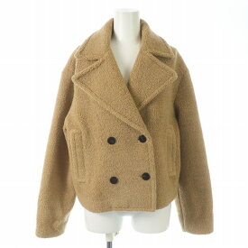 【中古】セオリー theory 22AW Teddy Fleece Faux Fur Peacoat ピーコート ショート ダブル ウール S ベージュ 2309604 /SI21 レディース 【ベクトル 古着】 240220