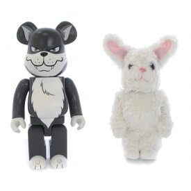 【中古】メディコムトイ MEDICOM TOY fragment design BE@RBRICK 400% WORLD WIDE TOUR 2 Wolf x Rabbit フィギュア グレー ホワイト 白 /KH メンズ レディース 【ベクトル 古着】 240221