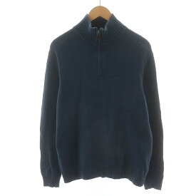 【中古】ジェイクルー J.CREW ニット 長袖 ハーフジップ カシミヤ混 L 青 ブルー /AN19 メンズ 【ベクトル 古着】 240311