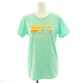 【中古】パタゴニア Patagonia W's Shop Sticker Responsibili-Tee アウトドアTシャツ Tシャツ カットソー 半袖 プリント S 緑 グリーン /KQ レディース 【ベクトル 古着】 240412