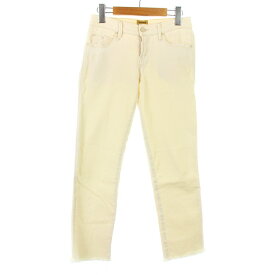 【中古】マザー mother ロンハーマン RonHerman THE CROP RASCAL FRAY デニムパンツ ジーンズ クロップド ジップフライ カットオフ ダメージ加工 25 M 白 ホワイト /KU レディース 【ベクトル 古着】 240321