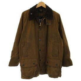 【中古】バブアー Barbour CLASSIC BEAUFORT 筆記体タグ 00s オイルドジャケット ブルゾン ジップアップ アウター C40/102cm 茶 ブラウン /TK メンズ 【ベクトル 古着】 240325