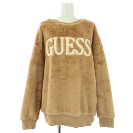 【中古】ゲス GUESS エコファー トレーナー スウェット ロゴ 長袖 M 茶 ブラウン 29941 /TK レディース 【ベクトル 古着】 240326