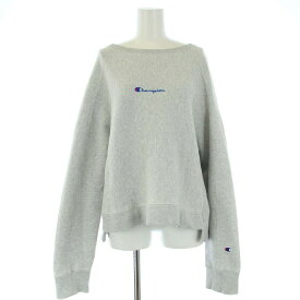 【中古】フレイアイディー FRAY I.D チャンピオン CHAMPION REVERSE WEAVE スウェット トレーナー ロゴ 刺繍 長袖 M グレー CWSQ017 /TK レディース 【ベクトル 古着】 240326