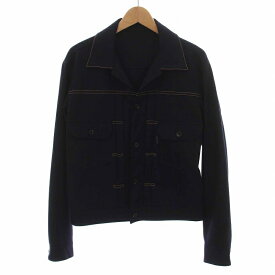 【中古】ヨウジヤマモト YOHJI YAMAMOTO ジャケット ブルゾン アウター 紺 ネイビー /YM メンズ 【ベクトル 古着】 240411