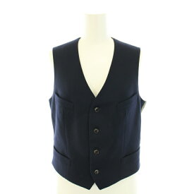 【中古】マディソンブルー MADISONBLUE 22AW クロップソベストフランネル CROPPED VEST FLANNEL 前開き 尾錠 バイカラー ウール 01 S カーキ 紺 ネイビー /YT レディース 【ベクトル 古着】 240417