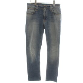 【中古】ヌーディージーンズ nudie jeans THIN FINN デニムパンツ ジーンズ 刺繍 W30 L32 M 青 ブルー /XK メンズ 【ベクトル 古着】 240518
