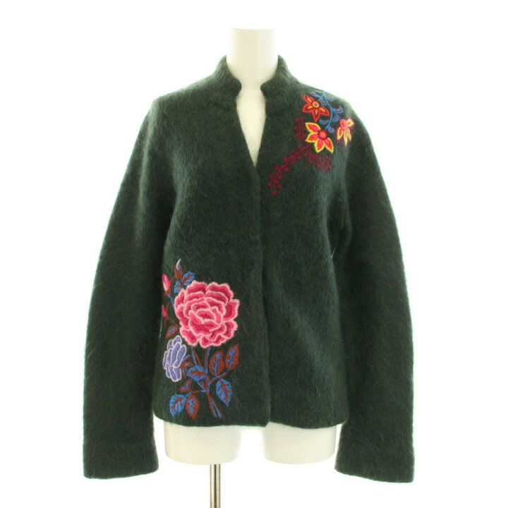 ケイタマルヤマ KEITA MARUYAMA カーディガン サイズ1 S - 黒×グリーン  