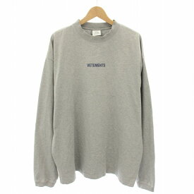 【中古】ヴェトモン ベトモン VETEMENTS ロングスリーブロゴラベルTシャツ Long Sleeve Logo Label T-Shirt スウェット トレーナー ロンT 長袖 M グレー UE52TR280G /YT メンズ 【ベクトル 古着】 250613