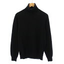 【中古】メゾンマルジェラ 14 Maison Margiela 14 ニット セーター 長袖 タートルネック エルボーパッチ ウール レザー 羊革 M 黒 ブラック /BB メンズ 【ベクトル 古着】 250713