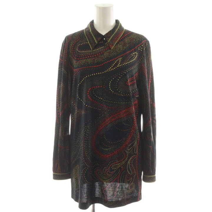 中古】レオナール LEONARD PARIS ブラウス シャツ ノーカラー 長袖 総  