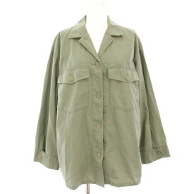 【中古】スピック&スパン Spick&Span 23SS リップストップアーミーシャツ ワークシャツ ブラウス ビッグシルエット 長袖 36 カーキ 23011200801010 /HN レディース 【ベクトル 古着】 250829
