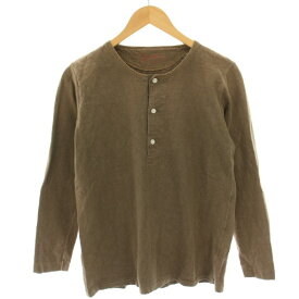 【中古】ボンクラ BONCOURA ヘンリーネックTシャツ カットソー 長袖 36 茶 ブラウン /HN メンズ 【ベクトル 古着】 250903