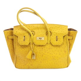 【中古】ノーブランド トートバッグ オーストリッチ マスタードカラー /SS ■OS レディース 【ベクトル 古着】 251122