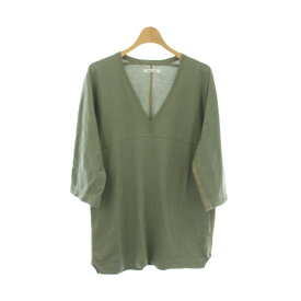 【中古】フミカ ウチダ FUMIKA_UCHIDA カットソー M グリーン Vネック 七分袖 無地 /JP レディース 【ベクトル 古着】 260106