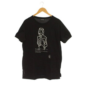 【中古】ダイエットブッチャースリムスキン DIET BUTCHER SLIM SKIN Tシャツ 3 黒 イラストプリント ラウンドネック 半袖 /JP メンズ 【ベクトル 古着】 260422