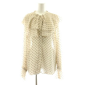 【中古】スローブ イエナ SLOBE IENA ラッフルカラー ブラウス シフォン 長袖 ドット柄 シアー ベージュ /KU ■MA レディース 【ベクトル 古着】 260604